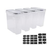 Qyrugcxs 4Pcs Cereal Storage Container Set, PP Airtight Food Storage Containers 2.5L for Cereal, Snacks and Sugar