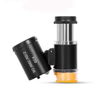 Qyrugcxs 60X Mini Pocket Microscope Jewelers Eye Loupe Portable Magnifying Glass with LED UV Light for Jewelry Diamond Gem A
