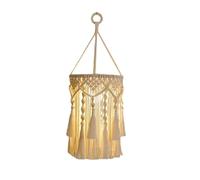 Qyrugcxs Boho Lamp Shade Boho Hanging Lamp Handmade Macrame Lamp Shade Plug in Pendant Light Bohemian Hanging Lights