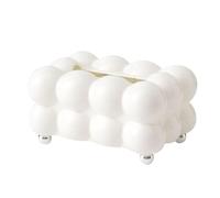 Qyrugcxs Bubble Shape Tissue Box Holder Living Room Tissue Case Cover Toilet Paper Dispenser Case Kitchen Napkin Holder Box White