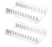 Qyrugcxs CD Holder 2 Pack, Clear Acrylic CD Organizers, CD Display Rack Holds for Media Shelf Storage and Organization