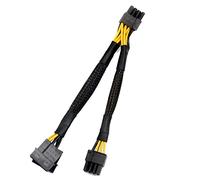 Qyrugcxs Dual 4Pin IDE Molex to GPU Dual 8Pin(6+ 2) Pin Power Supply Cable PCI-E PCI Express Graphics Video Display Card Adapter