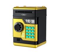 Qyrugcxs Electronic Piggy Bank ATM Password Money Box Safe Smart Fingerprint Automatic Banking Kids Gift Money Box Gold
