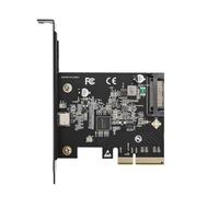 Qyrugcxs Expansion Card 3.2 Gen 2x2 PCI-E Gen 3 X4 20Gbps ASMedia ASM3242 Chipset with SATA 15 Pin Power