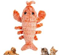 Qyrugcxs Floppy Lobster Dog Toys Plush Jumping Lobster Interactive Toy, Plush Pet Chew Toy, B