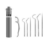 Qyrugcxs Flossing Metal Toothpicks Set Reusable Toothpicks Metal Oral Care Cleaning Tools,B
