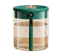 Qyrugcxs H2O Air Humidifier 2L Capacity Double Nozzle with LCD Humidity Display Essential Oil Diffuser Portable USB Green