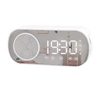 Qyrugcxs LED Digital Alarm Clock with FM Radio and Bluetooth Speaker, 3 Levels Brightness Diming Mode,Snooze Clocks for Decor