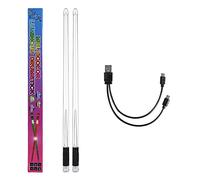 Qyrugcxs LED Light Emitting Drumsticks 15 Colour Gradient USB Rechargeable+Switch Electronic Drumsticks for Stage Performance