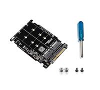 Qyrugcxs M.2 SSD to U.2 Adapter 2in1 M.2 NVMe and -Bus NGFF SSD to PCI-E U.2 SFF-8639 Adapter PCIe M2 Converter,Without Shell