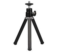 Qyrugcxs Mini Portable Tripod Adjustable Mini Tripod Aluminum Alloy for Camera Projector Black