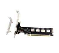 Qyrugcxs PCI-E X16 Split 4 Ports Oculink Expansion Card SFF8611&8612 NVME PCIe Solid Dtate Drive Adapter forMainboard Expansion