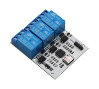 Qyrugcxs Relay Module 3 Channel USB to CH340 Serial Control Relay Module Optocoupler Protection Type-C Interface Module DSTUR-T30