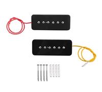 Qyrugcxs Set of Neck Bridge Soap Bar P90 Pickup Alnico 5 Electric Guitar Pickup Single Coil Guitar Parts Black