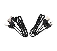 Qyrugcxs USB 2.0 to Mini A Male 3.5mm Jack Plug Audio Data Cable 45cm 2 Pcs