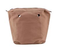 Qyrugcxs Waterproof Solid Canvas Insert Inner Lining Insert Zipper Pocket for Obag O Bag Handbag Bag Deep Khaki Mini