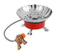 Qyrugcxs Windproof Piezo Ignition Lotus Gas Stove Outdoor Cooking Gas Burner Cookware with Adapter for Camping Hiking Picnic