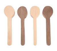 Qyrugcxs Wood Carving Spoon Blank Beech and Walnut Wood Unfinished Wooden Craft Whittling Kit for Whittler (4Pcs)