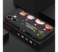 QYSFriday for iPhone 12 Pro Max Cute Cartoon Christmas Snowman Print Case, Slim Soft Silicone Bumper Non-Slip Anti-Fall Shockproof Protection Case Cover,Black