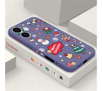 QYSFriday for iPhone 17 Cute Cartoon Christmas Snowman Print Case,Camera Lens Protection Rubber Soft Skin Bumper Shockproof Protection Cover,Grey