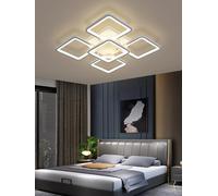 QYSMGS LED Ceiling Light Modern Square Ceiling Lamp with Remote Control Dimmable Flush Mount Ceiling Lighting for Living Room Kitchen Office Bedroom Dining Room (5 Heads)