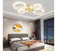 QYSMGS Living Room LED Ceiling Lamp Dimmable Ceiling Lighting Round Multi Ceiling Light Recessed Ceiling Lamps Gold Ceiling Lights for Living Room,for Bedroom Dinning Room Study (Gold, 5 Heads)