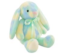 QyueQyat 1 Bunny Teddy, 30cm rabbit teddy, Easter bunny, Rainbow Bunny Plush Toy with Vibrant Tie-Dye Design, Green Rabbit Plush, Easter