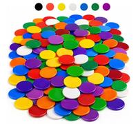 QyueQyat 300 Plastic Counters, Bingo Counters , Game and Tokens, Multi-Coloured Counter for Educational and Gaming Activities, for Classroom and Home Use, Small