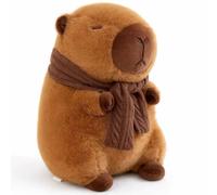 QyueQyat Capybara Plush, 25cm Cute Capybara Teddy, Capybara Plush Toy with Scarf, Cuddly Stuffed Animal, Cute Stuffed Animal at Birthday Easter Valentine's Day Gift