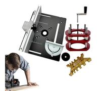 Qyuhbkkl Router Lift System, Router Lift and Woodworking Router Table Insert Plate, Manual Lifting Kit Table Saw Insert Base Plate for Slotting, Trimming, Chamfering