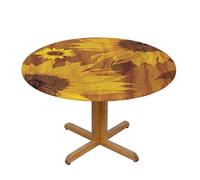 QYUHBNS Beautiful Sunflowers Printed Round Tablecloth For Party Courtyard Banquet Holiday Tabletop Decoration,130 Cm