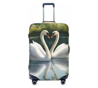 QYUHBNS Beautiful White Swans on The Lake Print Elastic Suitcase Cover,Washable,Lightweight,Fashion(S-XL)