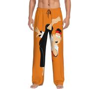 QYUHBNS Cartoon Karate Print Men'S Pajama Pants,Breathable Soft,Stylish Funny Print Lounge Pants
