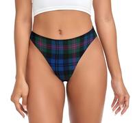 QYUHBNS Comfortable Blue And Green Scottish Tartan Print Women'S G String Thong,Breathable Invisible Fit For Everyday Wear