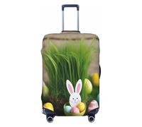 QYUHBNS Easter Egg Bunny Grass Wooden Print Elastic Suitcase Cover,Washable,Lightweight,Fashion(S-XL)