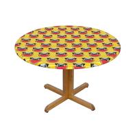 QYUHBNS Funny French Bullfighting Watermelon Printed Round Tablecloth For Party Courtyard Banquet Holiday Tabletop Decoration,100 Cm