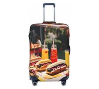 QYUHBNS Hot Dogs and Lemonade Print Elastic Suitcase Cover,Washable,Lightweight,Fashion(S-XL)