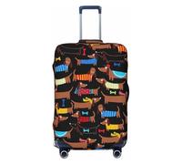 QYUHBNS I Love My Dog Dachshunds Print Elastic Suitcase Cover,Washable,Lightweight,Fashion(S-XL)