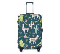 QYUHBNS Llama Animal Alpaca Tropical Cactus Print Elastic Suitcase Cover,Washable,Lightweight,Fashion(S-XL)