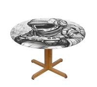 QYUHBNS Monochrome Sketch Style Gaming Printed Round Tablecloth For Party Courtyard Banquet Holiday Tabletop Decoration,90 Cm