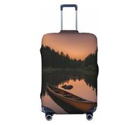 QYUHBNS Moonlit Canoe Allagash River Print Elastic Suitcase Cover,Washable,Lightweight,Fashion(S-XL)