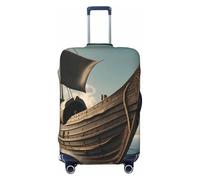 QYUHBNS Old Viking Boat Print Elastic Suitcase Cover,Washable,Lightweight,Fashion(S-XL)