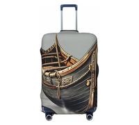 QYUHBNS Old Viking Boats Print Elastic Suitcase Cover,Washable,Lightweight,Fashion(S-XL)