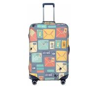 QYUHBNS Postal Stationery Print Elastic Suitcase Cover,Washable,Lightweight,Fashion(S-XL)