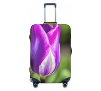 QYUHBNS Purple Tulip Print Elastic Suitcase Cover,Washable,Lightweight,Fashion(S-XL)