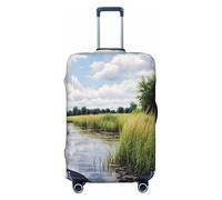QYUHBNS Reeds by The River Print Elastic Suitcase Cover,Washable,Lightweight,Fashion(S-XL)