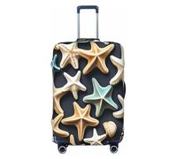 QYUHBNS Seashell Starfish Print Elastic Suitcase Cover,Washable,Lightweight,Fashion(S-XL)