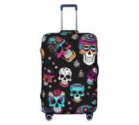 QYUHBNS Sugar and Skulls Style Print Elastic Suitcase Cover,Washable,Lightweight,Fashion(S-XL)