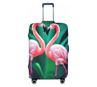 QYUHBNS Two Flamingos Print Elastic Suitcase Cover,Washable,Lightweight,Fashion(S-XL)