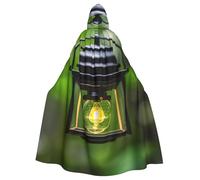 QYUHBNS Unisex Full Length Firefly And Lantern Print Hooded Cloak,Carnival Dress Up,For Parties,Cosplay